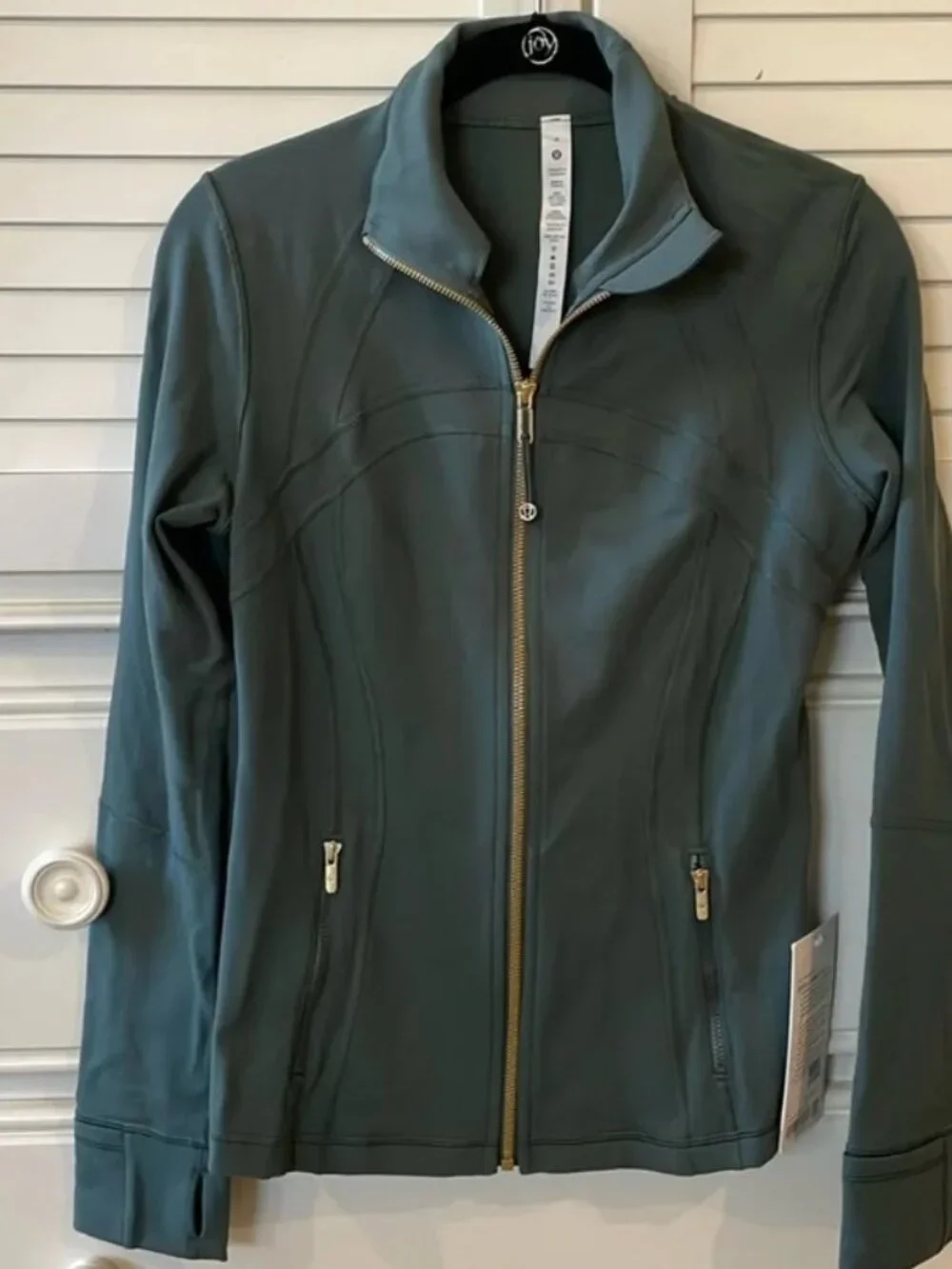 NWOT Lululemon Define Jacket in Dark Forest/Gold, Size 6